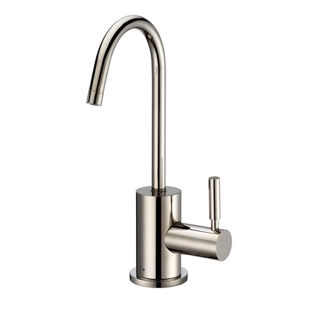Whitehaus Point Of Use Cold Water Drinking Faucet W/ Gooseneck Swivel Spout, Nckl WHFH-C1010-PN